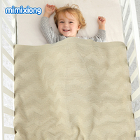 Couverture pour bébé classique en gros, couleur unie, couverture en tricot pour poussette, couverture pour nouveau-nés, literie d'hiver, couverture d'emmaillotage