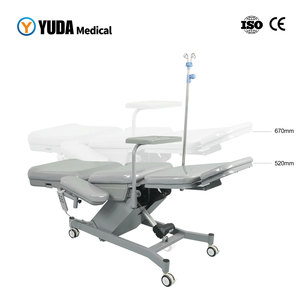 Chaise de dialyse électrique mobile avec capacité de charge de 200 kg, section dorsale réglable, pour utilisation en centre hématologique, design confortable - Product Image 3