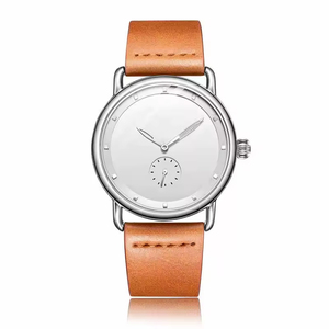 simple design classic stainless steel men quartz <b>watch</b> with retro lather strap good price customized logo - Product Image 1