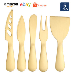 Juego de cuchillo y espátula para queso de acero inoxidable con tenedor para hornear y uso en la cocina, apto para lavavajillas, material 304 - Product Image 4