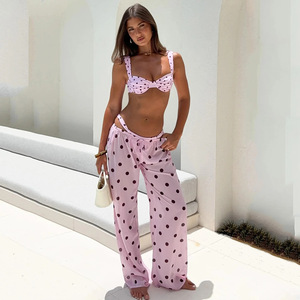 JSN 2026 Ensemble <span class=keywords><strong>de</strong></span> <span class=keywords><strong>maillot</strong></span> <span class=keywords><strong>de</strong></span> <span class=keywords><strong>bain</strong></span> trois pièces sexy personnalisé pour <span class=keywords><strong>femme</strong></span> avec pantalon, motif à pois tendance, push-up, <span class=keywords><strong>taille</strong></span> basse, string, pour dames - Product Image 4