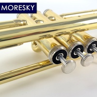 MORESKY Trumpet Bb Flat Brass Gold-painted 3-Piston Valve MTR-101