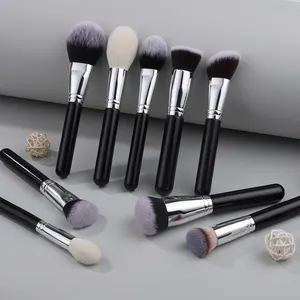 E-Layli High End Professional Makeup Brush Set Custom Logo Black Silver 40pcs Foundation Concealer Eyeliner Brushes Set