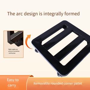 Pot <span class=keywords><strong>de</strong></span> <span class=keywords><strong>fleurs</strong></span> en métal, <span class=keywords><strong>support</strong></span> <span class=keywords><strong>de</strong></span> pot <span class=keywords><strong>de</strong></span> plantes, <span class=keywords><strong>support</strong></span> <span class=keywords><strong>de</strong></span> pot carré, rouleau, plantation intérieure et extérieure, roue <span class=keywords><strong>à</strong></span> pousser manuelle, plateau - Product Image 2