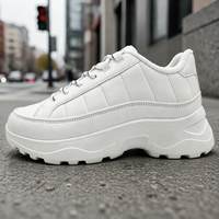 Chaussures décontractées à plateforme rehaussante personnalisées, baskets épaisses blanches pour hommes et femmes, OEM/ODM