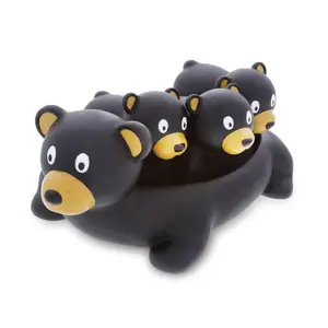 Schwarze Mama Bär und Baby Bären Tier Set Spielzeug Baby Silikon Kinder Silikon Kleinkind Gummi Bades pielzeug