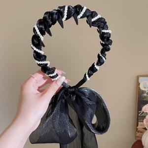 Cinta con cuentas de perlas coreanas, diadema trenzada, temperamento, bufanda para el pelo, diadema integrada, horquilla dentada - Product Image 6