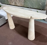 Table console luxueuse en pierre de marbre rouge naturel Mobilier de maison minimaliste moderne Utilisation d'appartement et d'atelier Entrée Hallwayc