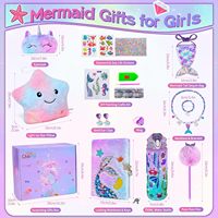 Ensemble de papeterie sirène DIY en gros pour filles, carnet créatif et kit de gourde, fournitures scolaires pour enfants, coffret cadeau