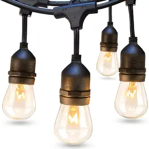 Aanpasbare 5 Meter/10Meter/15 Meter/20Meter Buitenlichtslinger Commerciële Kwaliteit Weerbestendige Edisonb Vintage Lampen