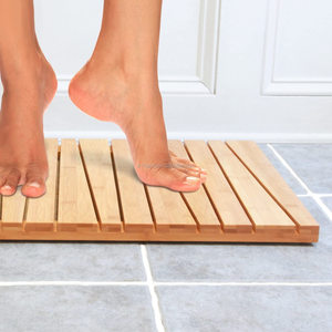 OEM 2021 100% Natural Bamboo Deluxe <strong>Shower</strong> Floor and Bath <strong>Mat</strong>, Skid Resistant, Heavy-Duty natural bamboo <strong>wood</strong> bath <strong>mat</strong> - Product Image 4
