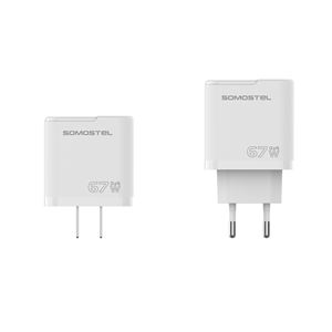 Chargeur rapide USB C PD 67W à double port US/UE avec lumière LED, matériau GaN, QC3.0, pour téléphones Android - Product Image 6