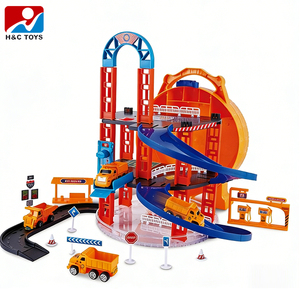 Parc de stationnement simulé pour véhicules d'ingénierie avec plateforme élévatrice, conception de piste <span class=keywords><strong>spirale</strong></span>, jouet de piste pour enfants - Product Image 2