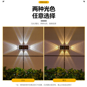 Lámparas Solares de Pared para Exteriores Xinyao, Panel de Alta Eficiencia, Interruptor Manual, para Jardín, Patio, Villa - Product Image 4