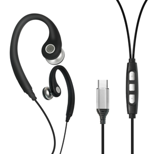 Type-C Kết nối an toàn phù hợp cho chạy & phòng tập thể dục được xây dựng trong điều khiển âm thanh chất lượng cao cho các cuộc gọi thể thao tai tai nghe có dây - Product Image 2