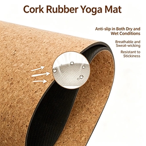 Tapete de Yoga Personalizado Antideslizante y Absorbente de Impactos, Tapete de Yoga de Corcho Natural de Alta Calidad de 5 mm para Fitness y Deportes - Product Image 3