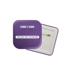 Badges carrés personnalisés à épingle de sûreté, en fer blanc magnétique écologique, avec logo personnalisé pour usage décoratif - Product Image 1