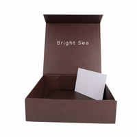 Boîte cadeau rigide en carton brun de luxe avec impression de logo personnalisé pour cosmétiques/bijoux/emballage de marque