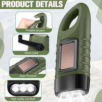 Lampe torche d'urgence LED rechargeable à manivelle solaire, dynamo, pour le camping, les situations d'urgence en extérieur