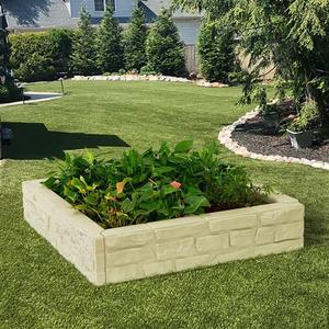 Grand lit de jardinière de jardin carré et durable en plastique HDPE de 4 pieds de style marbre pour la plantation <span class=keywords><strong>hors</strong></span> <span class=keywords><strong>sol</strong></span> en extérieur - Product Image 1