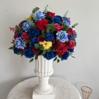 Bouquet de mariée en cannes à sucre orange et bleu marine de 40 cm pour séances photo et centres de table, boule de fleurs
