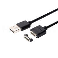 Câble de charge magnétique HYTEPRO M512 à 4 broches, connecteur USB mâle, câble rond TPE de 1 m, 2A, 5-24V, câble de synchronisation de données, conforme à la norme RoHS