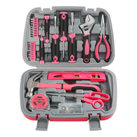 Ensemble d'outils ménagers en acier au carbone de 67 pièces, boîte à outils rose pour femmes, ensemble de pinces et de clés, vente en gros