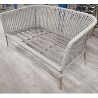 Chaise en rotin d'extérieur, fauteuil de jardin, chaise de loisirs en poly rotin simple et double, chaise blanche