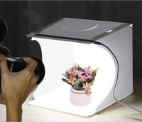 PULUZ 20cm Pliant Portable 550LM Lumière Photo Éclairage Studio Tir Tente Boîte Kit Avec 6 Couleurs Décors
