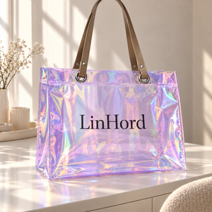 Borsa Tote in PVC Iridescente Personalizzata per <span class=keywords><strong>Aziende</strong></span> di Produzione Eventi, Confezione Regalo Brandizzata per Eventi Aziendali di Inaugurazione - Product Image 3