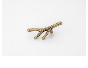 Poignée de tirage vintage de luxe moderne, design branche d'arbre argent antique, vert foncé et noir - Product Image 4