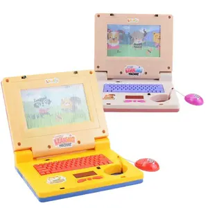 Early Childhood Education Laptop Mouse Learning Machine Led music Cartoon animation screen table mat toys