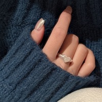 Bagues ouvertes en forme de cœur pour femmes en argent sterling 925 givré vintage, bijoux cadeaux