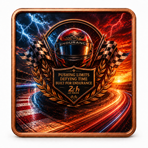 Pièce de monnaie carrée en cuivre personnalisée de 5 oz, design casque de course d'endurance <span class=keywords><strong>Le</strong></span> Mans 24h, impression UV en relief, OEM, vente en gros, usine - Product Image 1