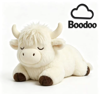 Peluche thérapeutique personnalisée en forme de vache des Highlands, brodée, lestée, en matière douce, chauffable au micro-ondes pour soulager l'anxiété et le stress