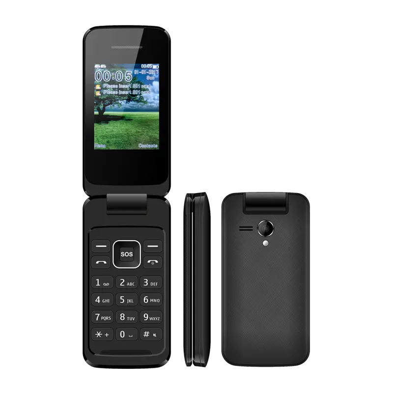 Uniwa F105 2.4 Inch Scherm Goedkope Dual Sim Kaart Sos Functie Flip Mobiele Telefoon
