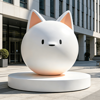Estatua de Fibra de Vidrio de Animal Abstracto Minimalista Grande, Escultura Geométrica Personalizada, Modelo Impermeable para Decoración de Centros Comerciales, Parques y Exteriores