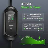 Chargeur EV portable XTEVSE neuf, GB/T 3,5 kW/7 kW Type 2 16A/32A, écran LCD, câble de 5 m, boîtier mural, prise EU, intelligent, noir, PC+ABS