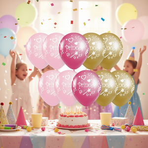 Ballons de fête princesse en latex de 30 cm, décorations d'anniversaire imprimées, fournitures de fête pour enfants - Product Image 2