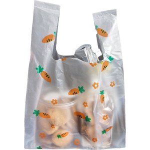 Borse a Gilet Trendy con Design a Carota e Fiori, Manici per Imballaggi Alimentari Universali, Dessert, Fast Food, Accessori e Regali - Product Image 5