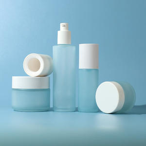 Ensemble de flacons et de pots de conditionnement de lotion pour soins de la peau en verre transparent écologique personnalisé - Product Image 5