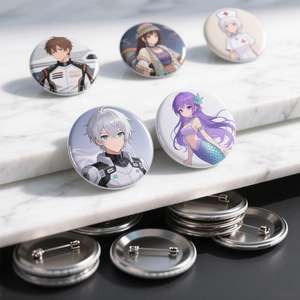 เข็มกลัดโลหะทรงกลมลายการ์ตูนน่ารักแบบกำหนดเอง เป็นของสะสมที่เป็นมิตรกับสิ่งแวดล้อม คุณภาพสูง สไตล์อนิเมะ น่ารักแบบโอตาคุ เหมาะสำหรับเป็นของขวัญ - Product Image 3