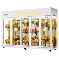 Réfrigérateur Vitrine Florale Verticale BoJin 5 Portes 2 Étagères - Ventilateur, Sans Givre, Contrôle Numérique de la Température, Équipement de Réfrigération pour Fleurs