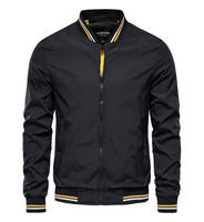 Chaqueta de hombre con cuello vuelto, estilo aviador con cremallera, para otoño, top deportivo, uniforme de béisbol