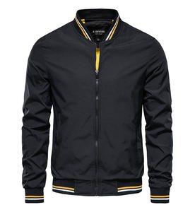 Chaqueta <span class=keywords><strong>de</strong></span> <span class=keywords><strong>hombre</strong></span> con cuello vuelto, estilo aviador con cremallera, para otoño, top deportivo, uniforme <span class=keywords><strong>de</strong></span> béisbol - Product Image 4