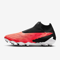 Chaussures de football à crampons hauts noires avec semelle bleue pour terrain ferme, unisexe, toutes saisons
