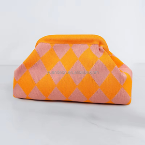 Pochette à rayures colorées pour femmes, sac à main décontracté, tricoté en 3D, petite trousse de maquillage, sac à main tricoté pour femmes - Product Image 2