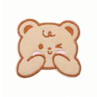 En gros, Patch ours brodé en chenille, Badge personnalisé Teddy, Applique thermocollante, pour vêtements Y2K Hip Hop, sweat-shirts, sacs, chapeaux, kit DIY