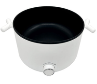Casserole électrique multifonctionnelle 2 en 1 de 2 L avec protection contre la surchauffe, revêtement antiadhésif, couvercle en verre, en acier inoxydable