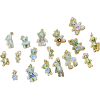 CZ8391 Nouveau pendentif en forme de cœur en micro-pavé de zircon cubique plaqué or 18 carats, avec un charme en forme d'ours